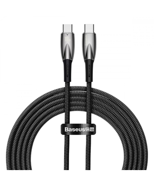 Кабель Baseus Glimmer Series Fast Charging Type-C to Type-C 100W (2m) Black