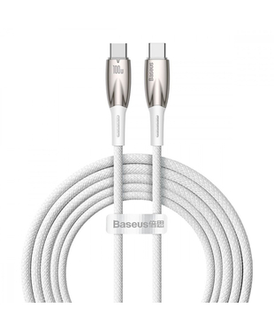 Кабель Baseus Glimmer Series Fast Charging Type-C to Type-C 100W (2m) White