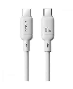 Кабель Baseus Silky Series Fast Charging Type-C to Type-C 100W (1m) White