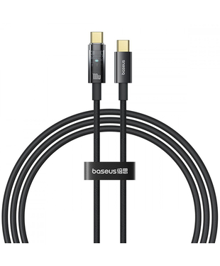Кабель Baseus Explorer Series Auto Power-Off Type-C to Type-C 100W (2m) Black