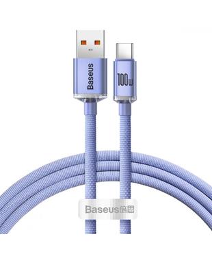 Кабель Baseus Crystal Shine Series Fast Charging Type-C 100W (1.2m) Purple
