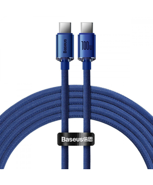 Кабель Baseus Crystal Shine Series Type-C to Type-C 100W (2m) Blue