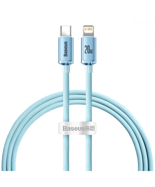 Кабель Baseus Crystal Shine Series Fast Charging Type-C to Lightning 20W (1.2m) Sky blue