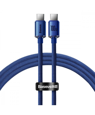 Кабель Baseus Crystal Shine Series Fast Charging Type-C to Type-C 100W (1.2m) Blue