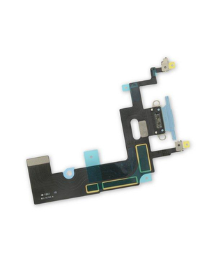 Шлейф (flex) для iPhone XR blue с разъемом зарядки и микрофоном Оригинал