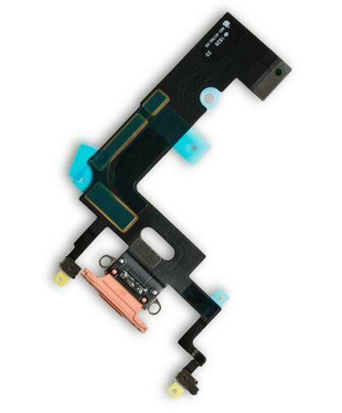 Шлейф (flex) для iPhone XR coral с разъемом зарядки и микрофоном Оригинал