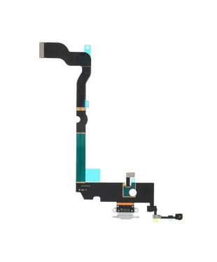 Шлейф (flex) для iPhone ХS Max white з роз'ємом зарядки і мікрофоном Оригінал