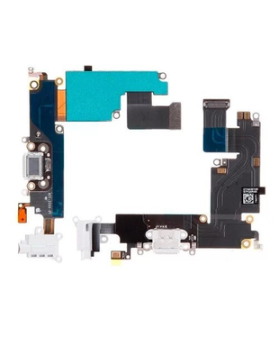 Шлейф (flex) для iPhone 6S Plus white с разъемом зарядки и микрофоном Оригинал
