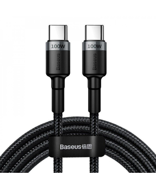 Кабель Baseus Cafule Flash Charging Type-C to Type-C PD 2.0 100W (2m) Gray/black