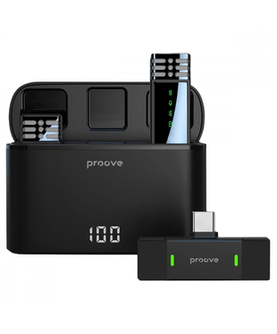 Бездротовий петличний мікрофон Proove Record Type-C Black
