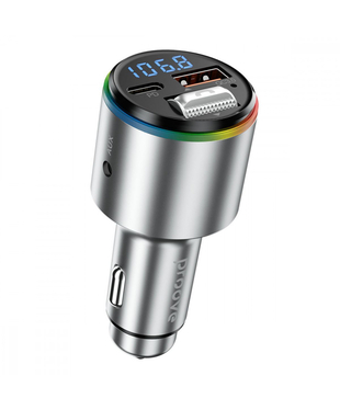 Автомобільний зарядний пристрій Proove FM Launcher Power Drive 30W (PD+QC3.0) Type-C+USB+AUX Silver