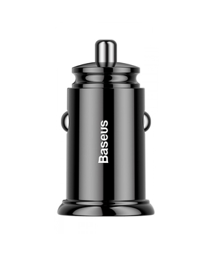 Автомобільний зарядний пристрій Baseus Circular Plastic PD3.0 QC 4.0 + 30W USB + Type-C Black