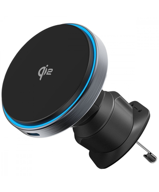 Автомобільний тримач з бездротовою зарядкою Proove Titanium Circle Qi2 15W Gray