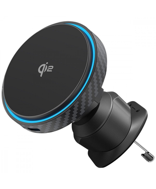Автомобільний тримач з бездротовою зарядкою Proove Graphite Circle Qi2 15W Black