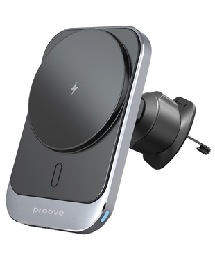 Автомобільний тримач з бездротовою зарядкою Proove Square Magnetic Pro 15W Metal gray