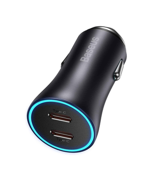 Автомобильное зарядное устройство Baseus Golden Contactor Pro Dual Fast Charger Car Charger C+C 40W Dark Gray (CGJP020213)