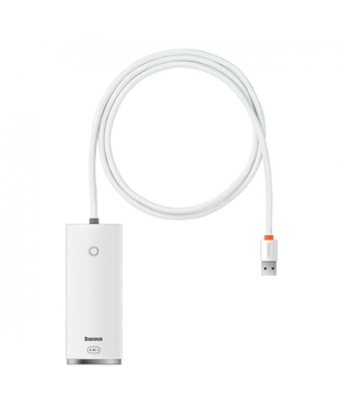 USB-хаб Baseus Lite Series 4-Port Type-C HUB Adapter (Type-C to USB 3.0*4 ) 1m White (WKQX030402)