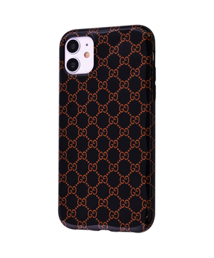 Чехол Brand Gucci Apple iPhone 11 Black pattern