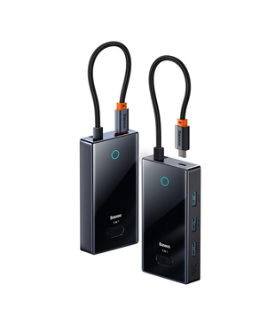 USB-хаб Baseus PioneerJoy 5-Port Type-C HUB Adapter Gray (Type-C to HDMI4K@60Hz*1+USB3.0*3+PD*1) (WKYY030113)