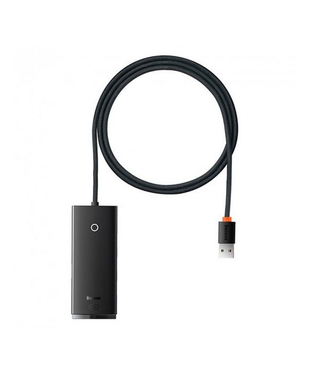 USB-хаб Baseus Lite Series 4-Port USB-A HUB Adapter (USB-A to USB 3.0*4 ) 1m Black (WKQX030101)
