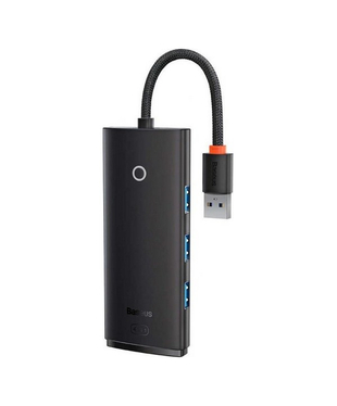 USB-хаб Baseus Lite Series 4-Port USB-A HUB Adapter (USB-A to USB 3.0*4) 25cm Black (WKQX030001)