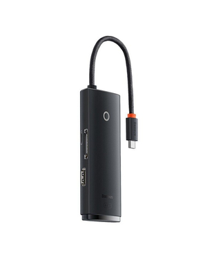 USB-хаб Baseus Lite Series 6-Port Type-C HUB Docking Station (Type-C to HDMI+USB3.0*2+PD+SD/TF) Black (WKQX050101)