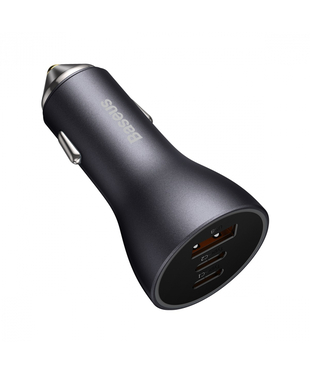 Автомобильное зарядное устройство Baseus Golden Contactor Pro Triple Fast Charger Car Charger 65W U+C+C Dark Gray (CGJP020313)