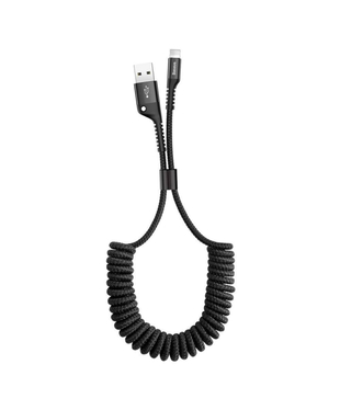 Кабель Baseus Fish eye Spring Data Cable USB For iP 2A 1m Black (CALSR-01)