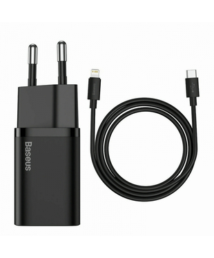 Сетевое зарядное устройство Baseus Super Si Quick Charger 1C 20W EU Sets Black (TZCCSUP-B01)