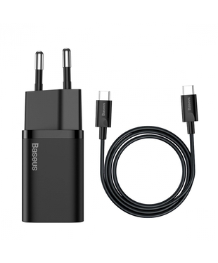 Сетевое зарядное устройство Baseus Super Si Quick Charger 1C 25W EU Sets Black (TZCCSUP-L01)