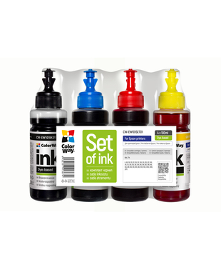Комплект чорнил ColorWay до Epson EW101 BK/C/M/Y Dye-based 4 x 100 ml (CW-EW101SET01)