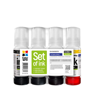 Комплект чорнил ColorWay до Epson EW310 BK/C/M/Y Dye-based 4 x 70 ml (CW-EW310SET01)