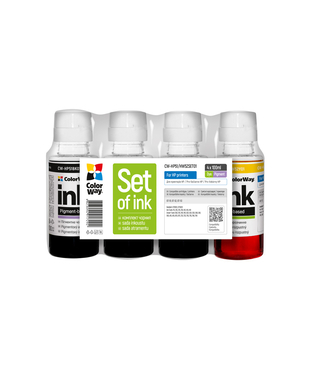 Комплект чорнил ColorWay до HP HP51/HW52 BK/C/M/Y Dye-based 4 x 100 ml (CW-HP51/HW52SET01)