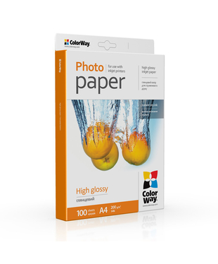 Фотопапір ColorWay глянцевий 200 г/м², A4, 100 арк. (PG200100A4)
