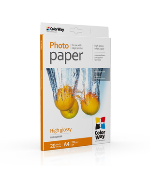 Фотопапір ColorWay глянцевий 230 г/м², A4, 20 арк. (PG230020A4)