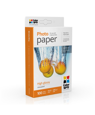 Фотопапір ColorWay глянцевий 230 г/м², 10х15, 100 арк. (PG2301004R)