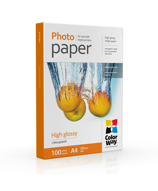 Фотопапір ColorWay глянцевий 230 г/м², A4, 100 арк. (PG230100A4)