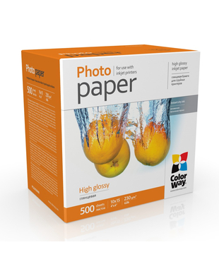 Фотопапір ColorWay глянцевий 230 г/м², 10х15, 500 арк. (PG2305004R)