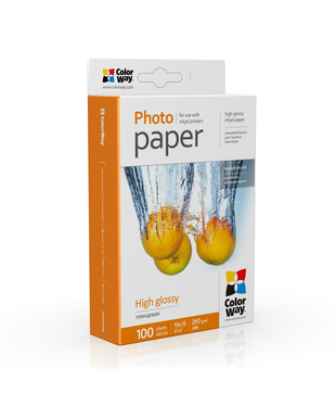 Фотопапір ColorWay глянцевий 260 г/м², 10х15, 100 арк. (PG2601004R)