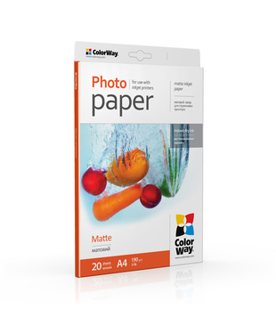 Фотопапір ColorWay матовий 190 г/м², A4, 20 арк. (PM190020A4)