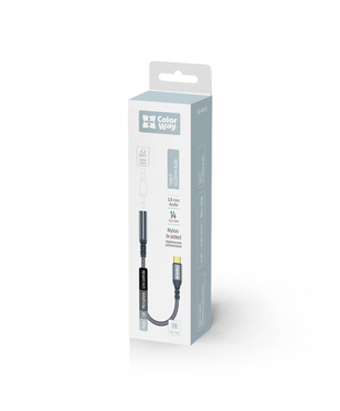 Адаптер-перехідник Colorway USB-C 3.5 мм Female Audio 14 см сірий (CW-AD-CJ)