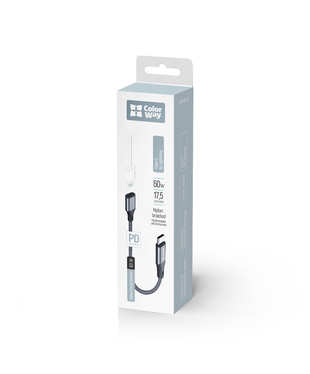 Адаптер-перехідник Colorway USB-C To Lightning 17.5 см сірий (CW-AD-CL)