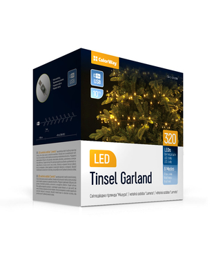 Світлодіодна гірлянда-мішура СolorWay LED 320 10м (8 функцій) теплий колір USB (CW-G-320L10U)