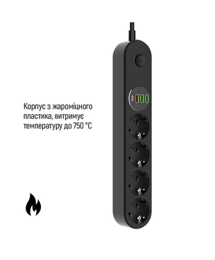 Мережевий фільтр-подовжувач СolorWay 4 розетки/4USB (Type-C PD20W + 3USB QC3.0) (45W) Black 2M (CW-CHE44PDB)