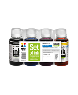 Комплект чорнил ColorWay до HP HW350 BK/C/M/Y Dye-based 4 x 100 ml (CW-HW350SET01)