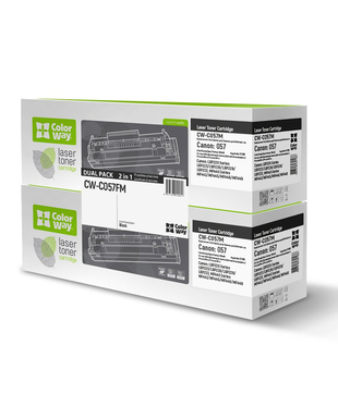 Картридж лазерний ColorWay для Canon:057 Bk DUAL PACK (CW-C057FM)