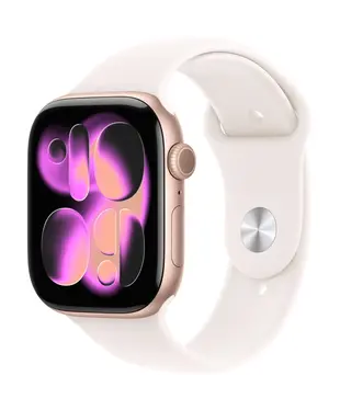 Apple Watch Series 11 GPS 42mm Rose Gold Aluminium Case with Light Blush Sport Band S/M MEU04