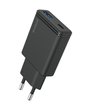 Мережевий зарядний пристрій Proove Slender 45W (Type-C + USB) Black