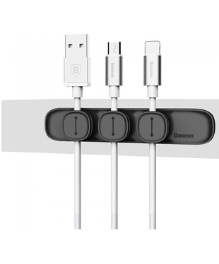 Магнітний тримач для кабелів Baseus Peas Cable Clip Black (ACWDJ-01)