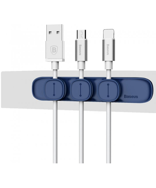 Магнитный держатель для кабелей Baseus Peas Cable Clip Blue (ACWDJ-03)
